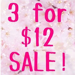 Combine any 3 items that are $8 and less send a bundle & I will price for $12